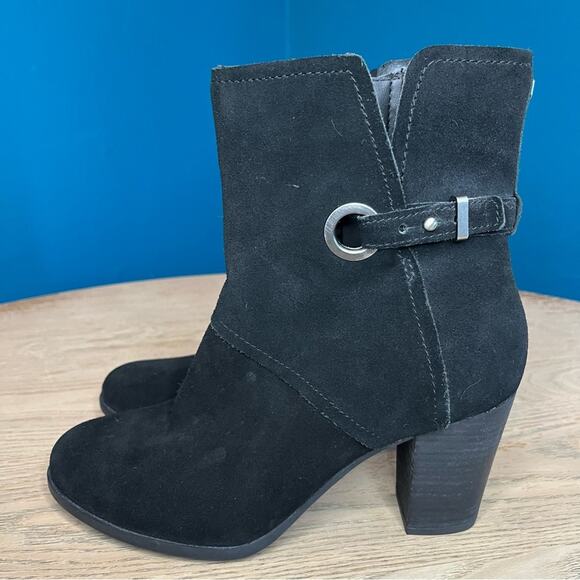 Kookaburra by UGG Samiah Mid Block Heel Suede Ankle Boots Black Women’s 8 - Picture 4 of 12